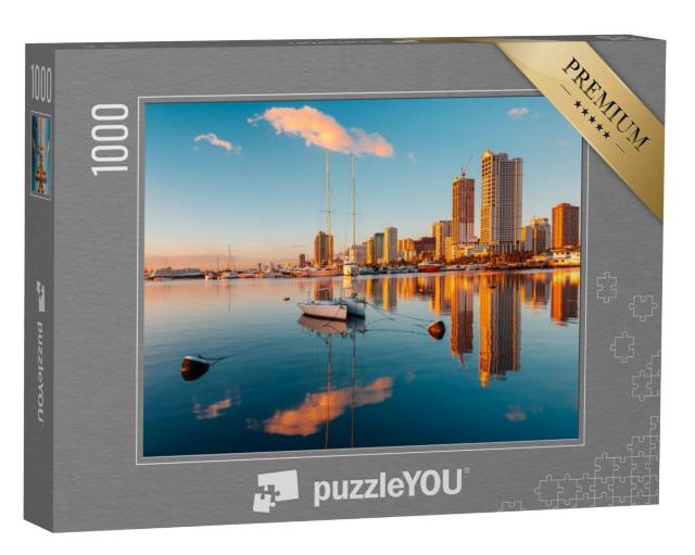 Puzzel 1000 stukjes „Skyline van de stad Manila en de Baai van Manila“