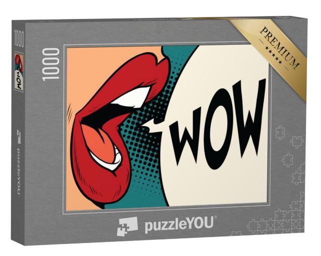 Puzzel 1000 stukjes „Pop Art Mouth: Wow!“