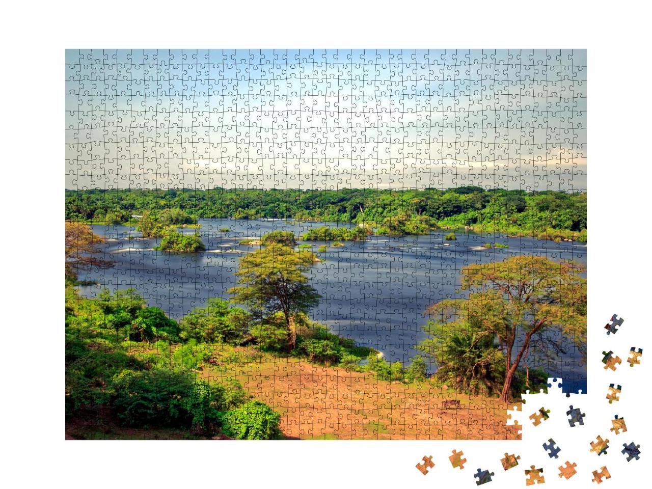 Puzzle 1000 Teile „Wilder Nil im Murchison-Falls-Nationalpark, Uganda“
