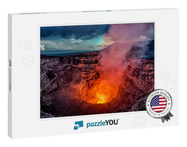 Volcano Crater Eruption with Flowing Lava & Smoke. the Ma... Jigsaw Puzzle