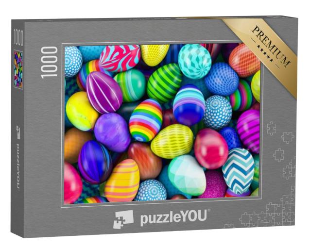 Puzzel 1000 stukjes „Kleurrijke paaseieren“