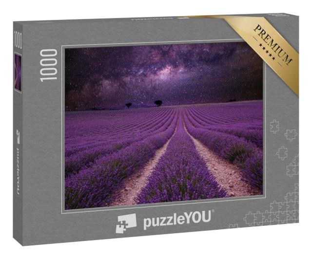 Puzzle 1000 Teile „Die Milchstraße über einem riesengroßen Lavendelfeld“