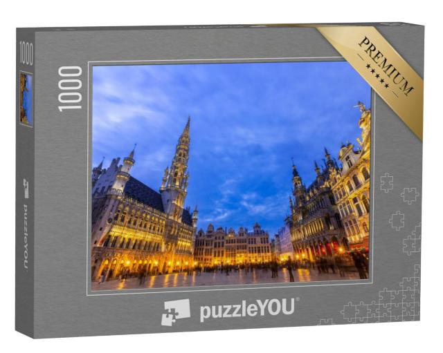 Puzzel 1000 stukjes „Avondsfeer op de Grote Markt in Brussel, België“