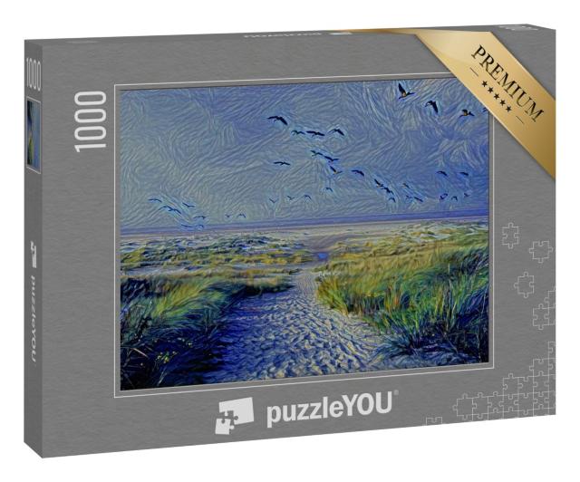 Puzzle 1000 Teile „im Kunst-Stil von van Gogh, Sternennacht - Enten - Puzzle-Kollektion Künstler & Gemälde“