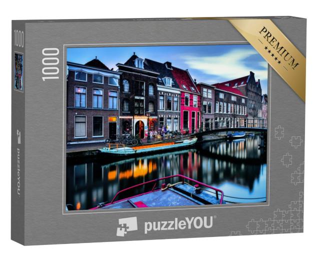 Puzzel 1000 stukjes „Amsterdamse gracht in de avond“