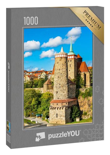 Puzzle 1000 Teile „Alter Wasserturm und Michaeliskirche in Bautzen, Deutschland“