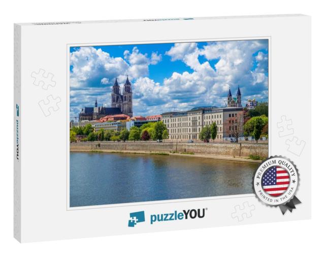 View Across Magdeburg, the Capital City of Saxony Anhalt... Jigsaw Puzzle
