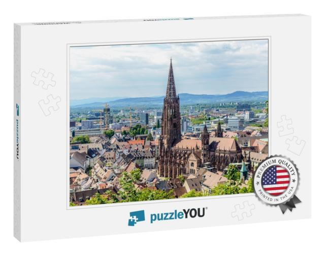 Aerial View on Freiburger Munster Muenster Cathedral Chur... Jigsaw Puzzle