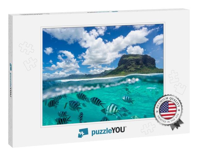 Image of a Beautiful Mountain & Clouds from the Ocean. O... Jigsaw Puzzle