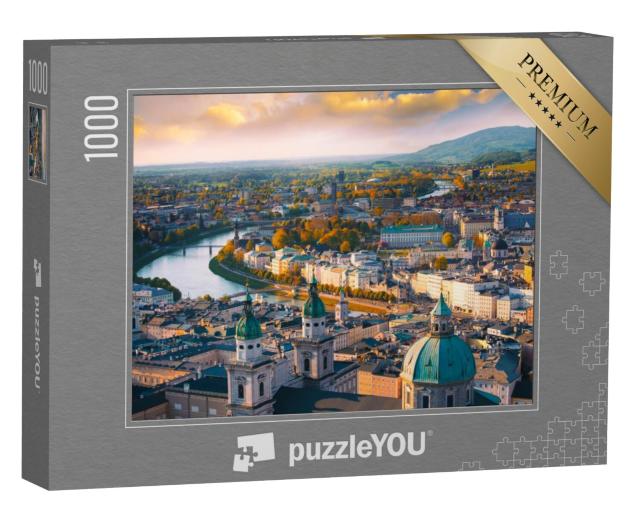 Puzzel 1000 stukjes „Herfstuitzicht van Salzburg, Oostenrijk“