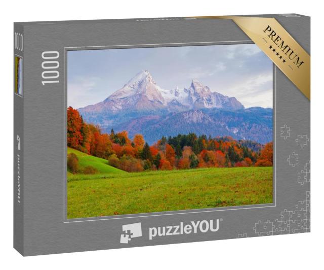 Puzzle 1000 Teile „Gebirgsmassiv Watzmann in schönen Herbstfarben, Deutschland“