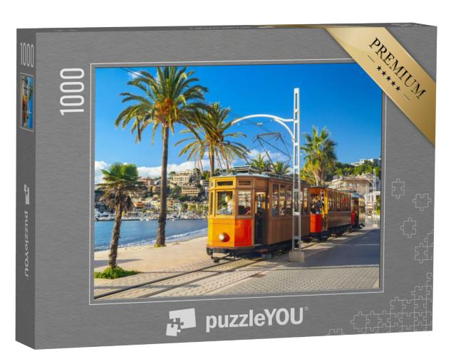 Puzzel 1000 stukjes „Tram van Soller naar Port de Soller, Mallorca, Spanje“