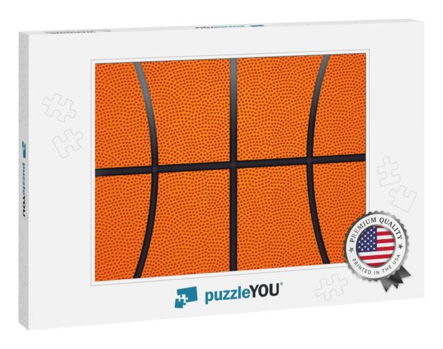 Basketball Ball Leather Background with Lines, Vector Ill... Jigsaw Puzzle