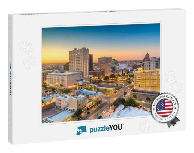 El Paso, Texas, USA Downtown City Skyline At Twilight... Jigsaw Puzzle