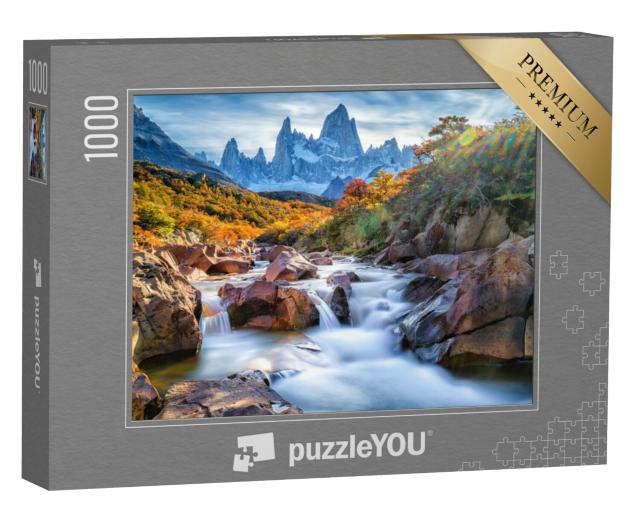 Puzzel 1000 stukjes „Spectaculair uitzicht: Mount Fitz Roy, Patagonië, Argentinië“