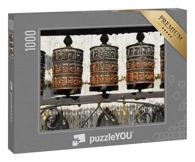 Puzzle 1000 Teile „Wunderschöne Gebetsmühlen, Kathmandu, Nepal“