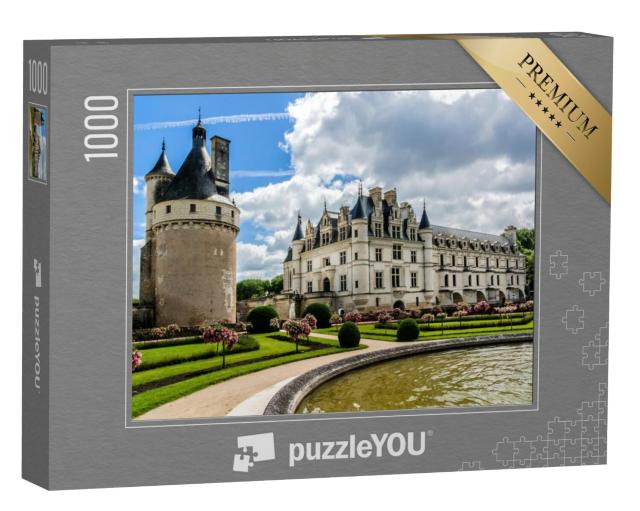 Puzzel 1000 stukjes „Kasteel van Chenonceau aan de rivier de Cher, Frankrijk“