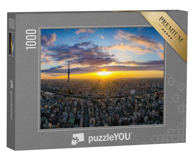 Puzzel 1000 stukjes „Tokio in het licht van de opkomende zon“