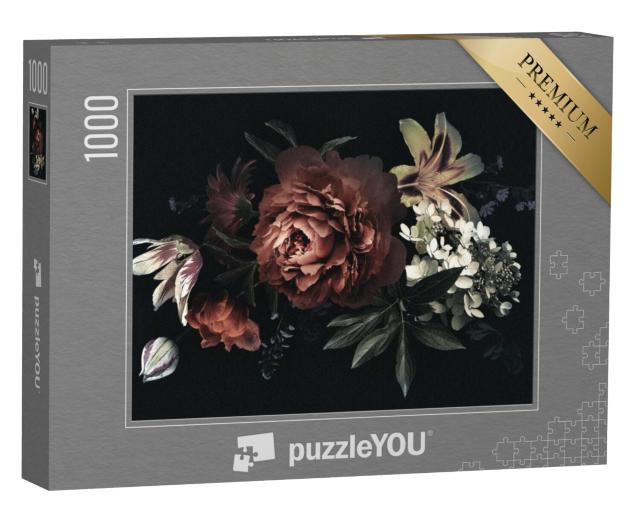 Puzzel 1000 stukjes „Pioenen, tulpen, lelie, hortensia“