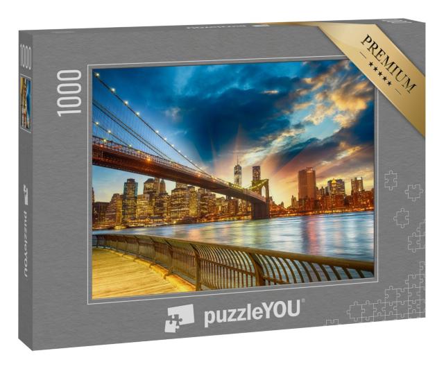 Puzzle 1000 Teile „Sonnenuntergang über Manhattan, New York City, USA“