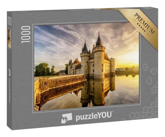 Puzzle 1000 Teile „Chateau de Sully-sur-Loire im Sonnenuntergang“