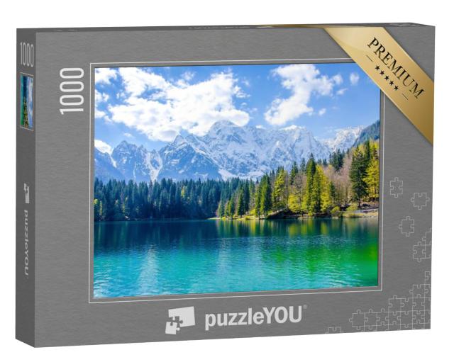 Puzzel 1000 stukjes „Een bergmeer met landschap“