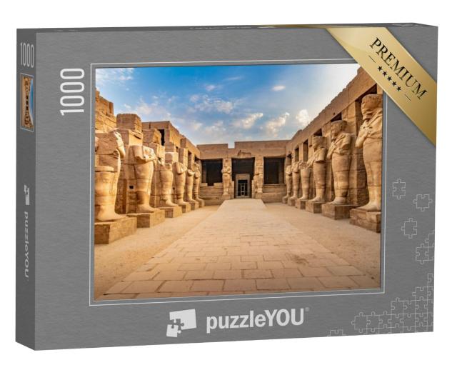 Puzzel 1000 stukjes „Grote beelden en farao's in de Karnak Tempel, Egypte“