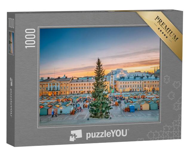 Puzzel 1000 stukjes „Kerstmarkt op het Senaatsplein, Helsinki, Finland“