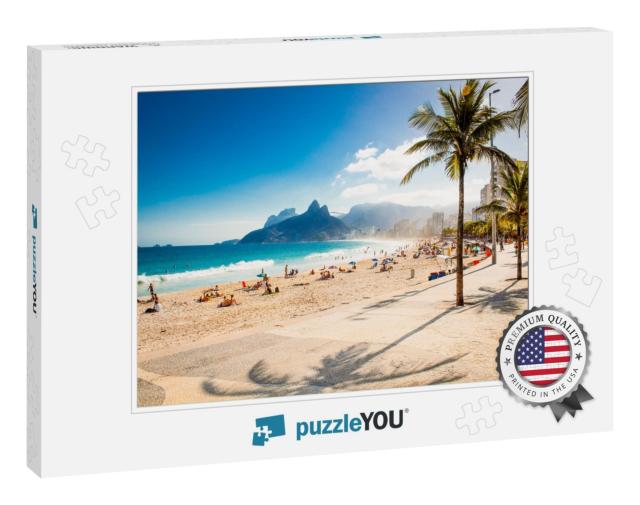 Palms & Two Brothers Mountain on Ipanema Beach in Rio De... Jigsaw Puzzle