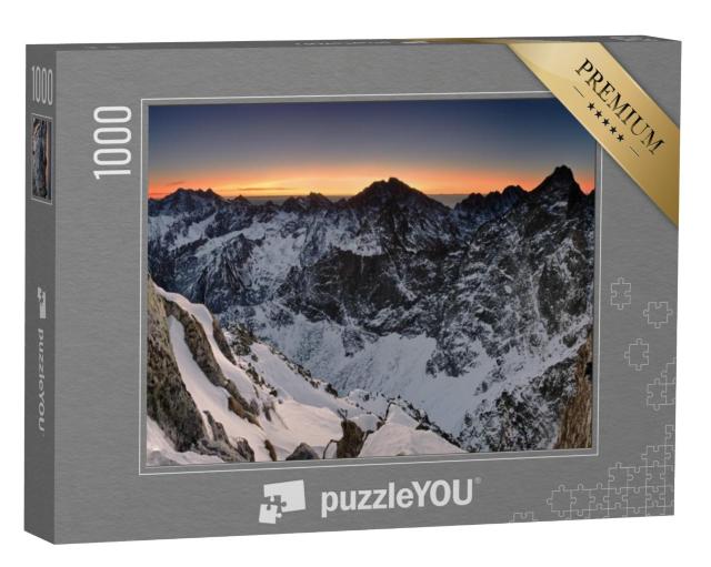 Puzzel 1000 stukjes „Zonsopgang op de rotsachtige berg“