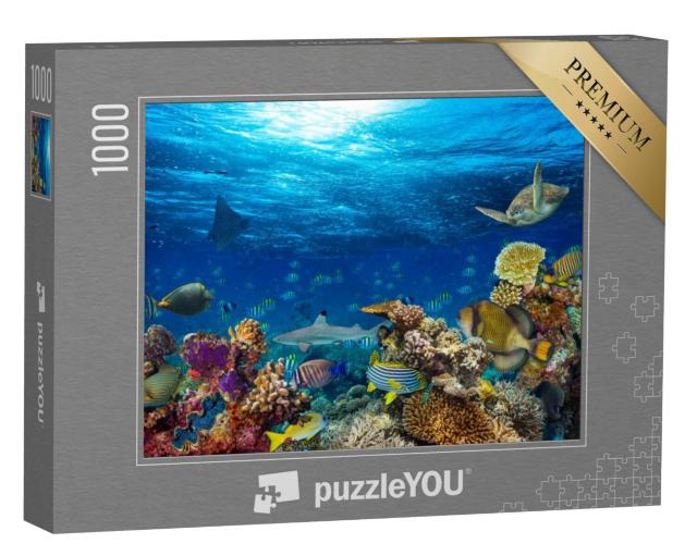 Puzzel 1000 stukjes „Blauwe oceaan en kleurrijke onderwaterwereld“