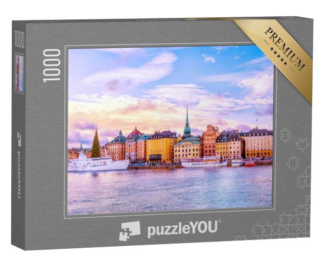 Puzzel 1000 stukjes „Panorama van Gamla Stan, oude binnenstad van Stockholm, Zweden“