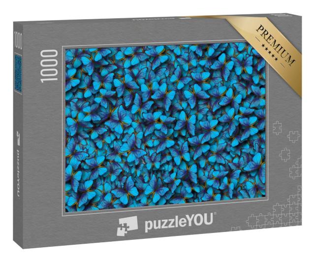 Puzzle 1000 Teile „Strahlend blaue Morpho-Schmetterlinge“