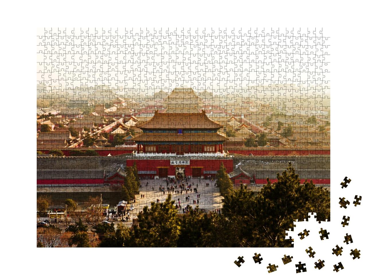 Puzzle 1000 Teile „Eine Luftaufnahme der Verbotenen Stadt aus der Vogelperspektive“