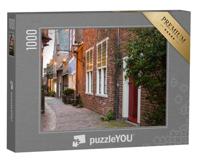 Puzzel 1000 stukjes „Oude straat in het centrum van Nijmegen, vlakbij de Sint-Stevenskathedraal“