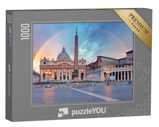 Puzzel 1000 stukjes „Regenboog over het Sint-Pietersplein, Rome“