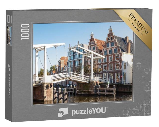 Puzzel 1000 stukjes „Gravestenenbrug over de rivier het Spaarne in Haarlem, Nederland“