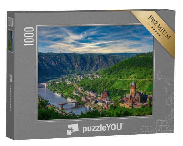 Puzzel 1000 stukjes „De stad en het kasteel van Cochem aan de Moezel in Duitsland“