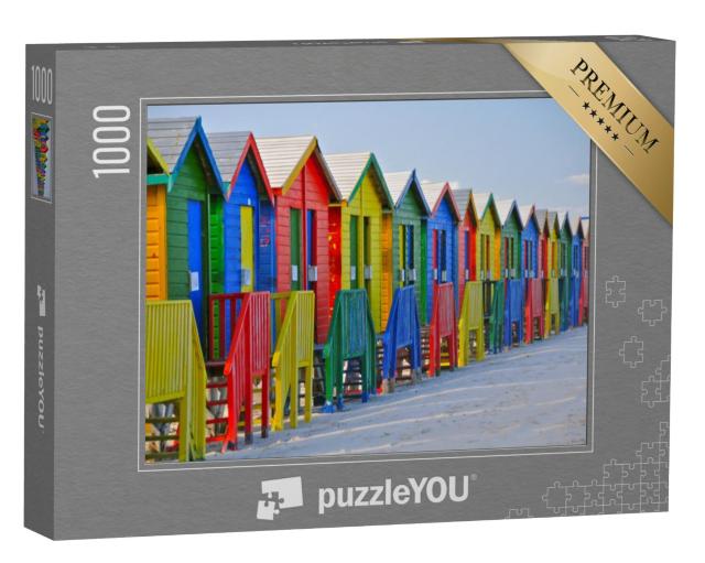 Puzzel 1000 stukjes „Kleurrijke strandhutten, Kaapstad, Zuid-Afrika“