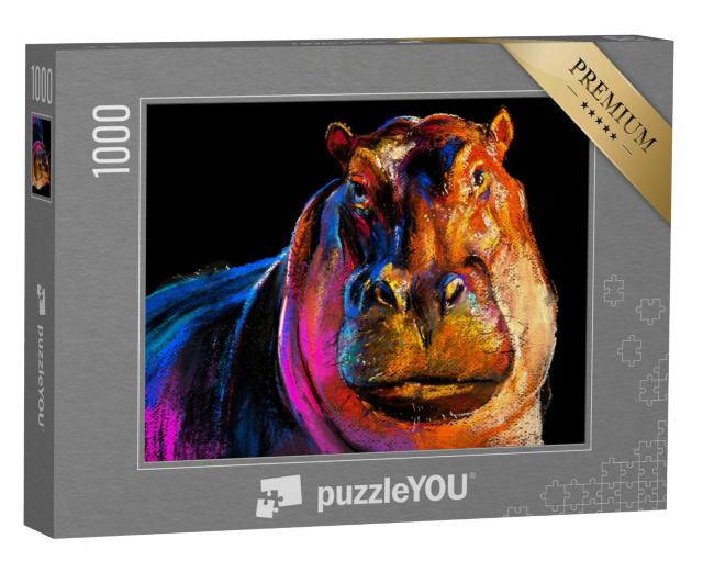 Puzzel 1000 stukjes „Een nijlpaard“