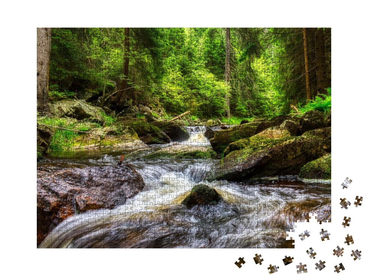 Puzzle 1000 Teile „Fluss im Erzgebirge“