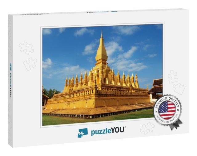 Pha that Luang Temple in Vientiane, Laos... Jigsaw Puzzle