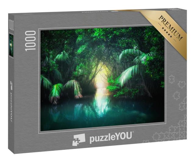 Puzzle 1000 Teile „Fantasievolle Dschungellandschaft mit See, Sri Lanka“