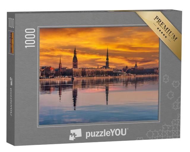 Puzzel 1000 stukjes „Stadsgezicht van Riga, Letland“