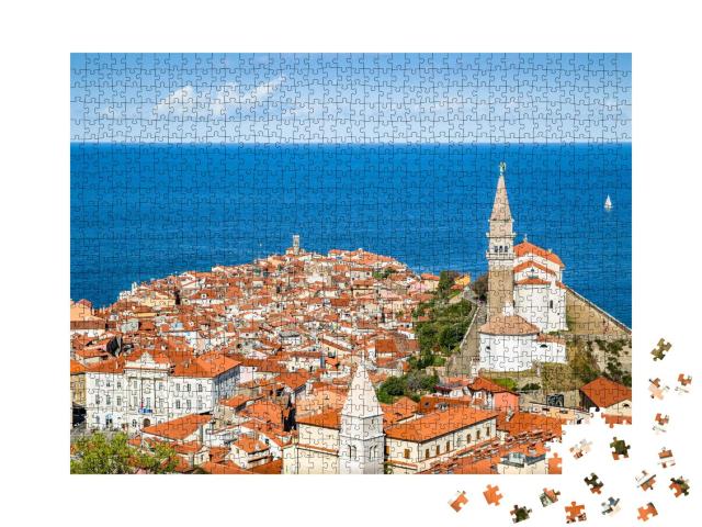 Puzzle 1000 Teile „Historisches Stadtzentrum von Piran, Slowenien“