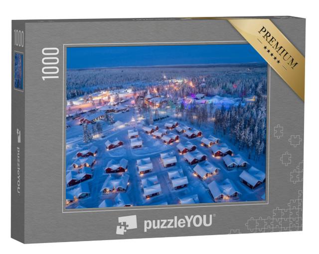 Puzzel 1000 stukjes „Besneeuwd kerstmannen dorp in Rovaniemi, Finland“