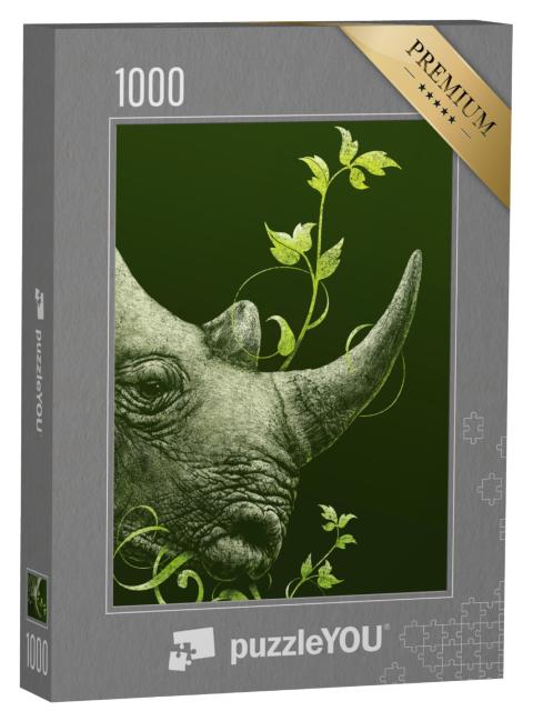 Puzzel 1000 stukjes „Neushoorn“