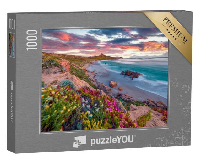 Puzzel 1000 stukjes „Fantastische zonsopgang op Capo San Marco, Middellandse Zee, Italië“