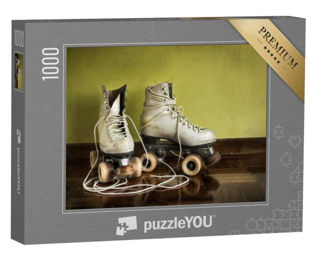 Puzzel 1000 stukjes „Gedragen vintage rolschaatsen“