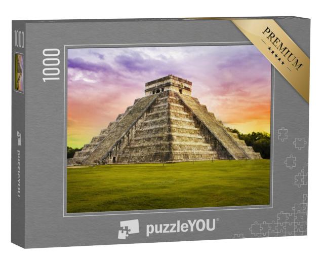 Puzzel 1000 stukjes „Kukulkan tempel van de Maja in Chichén Itzá, Mexico“